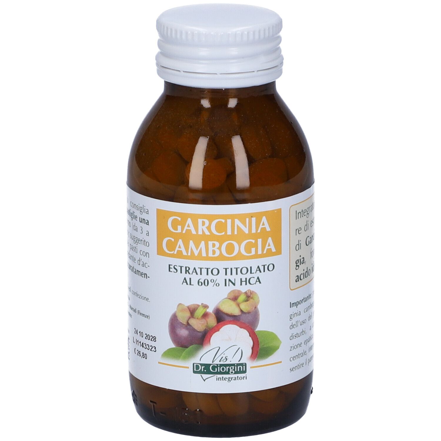 Garcinia Cambogia Estratto Titolato 60% Hca 180 Pastiglie