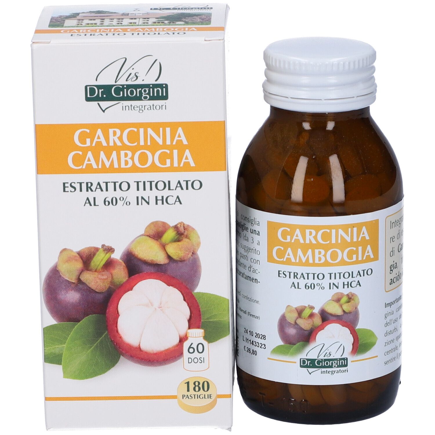Garcinia Cambogia Estratto Titolato 60% Hca 180 Pastiglie