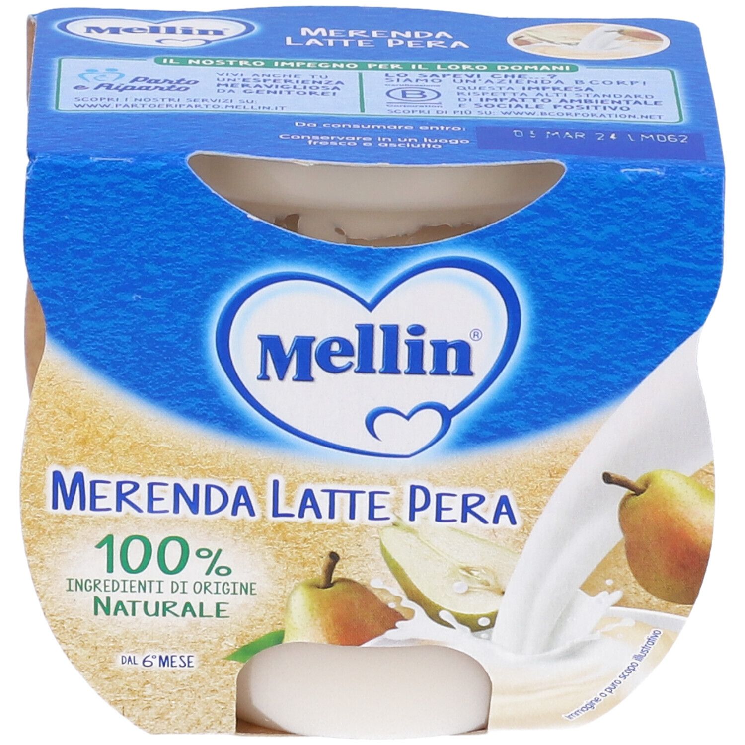 Mellin Mer Latte Pera 2X100G