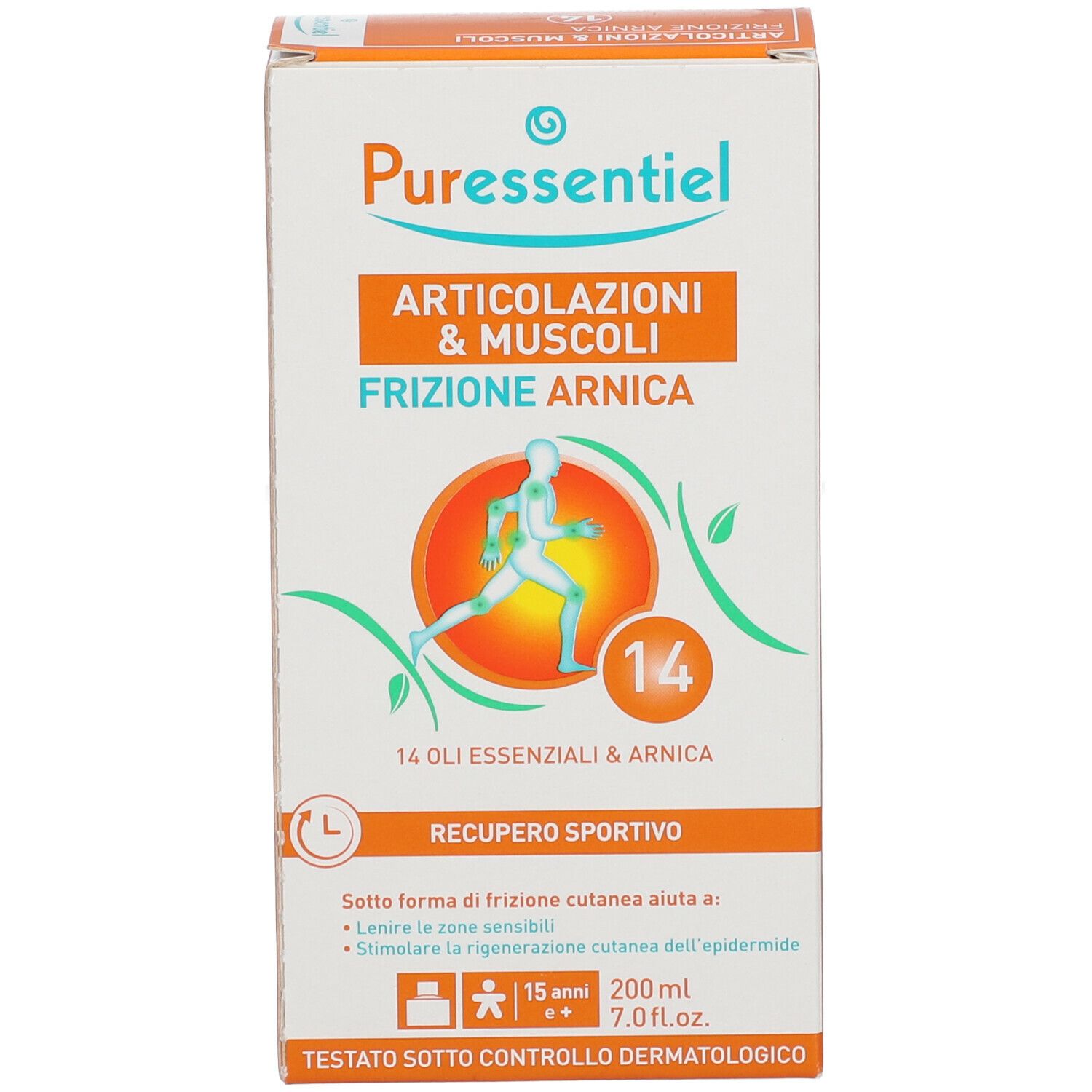 Puressentiel Articolazioni & Muscoli. Confezione. 14 oli ed arnica. 200ml.