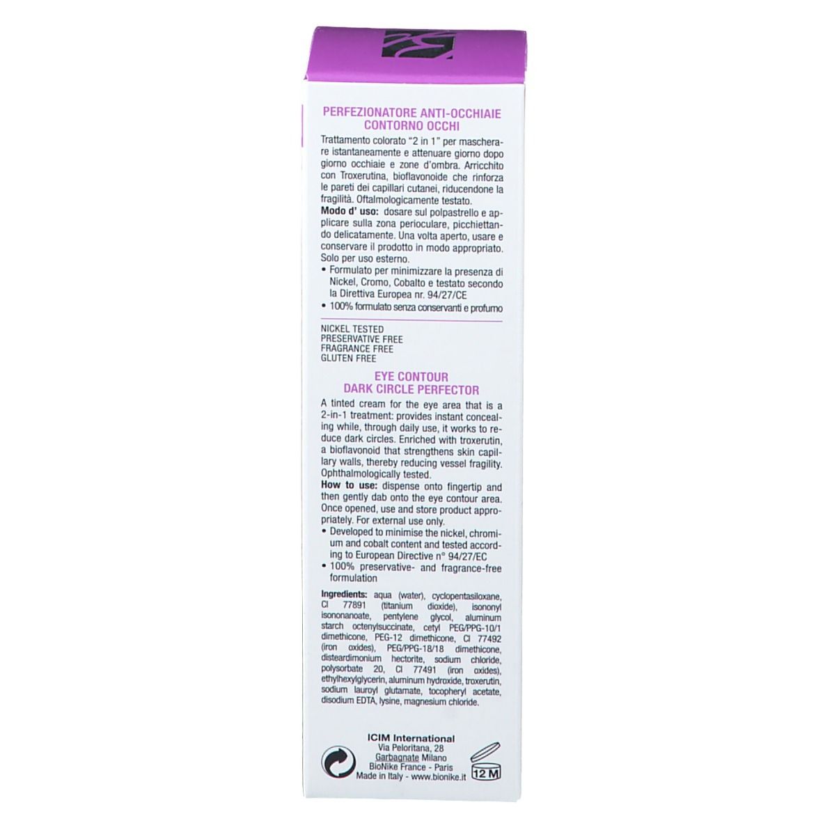 BioNike Defence Eye Perfezionatore Anti-Occhiaie Contorno Occhi