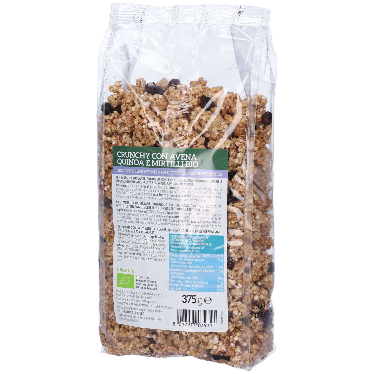 Crunchy Con Avena Quinoa E Mirtilli