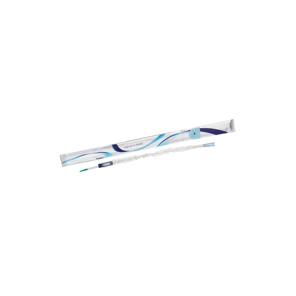 Catetere Vescicale Autolubrificante Liquick X-Treme Rivestimento Idrofilo Diametro Ch14 Lunghezza 43 Cm Punta Ergothan 2 Fori Sfalsati 30 Pezzi