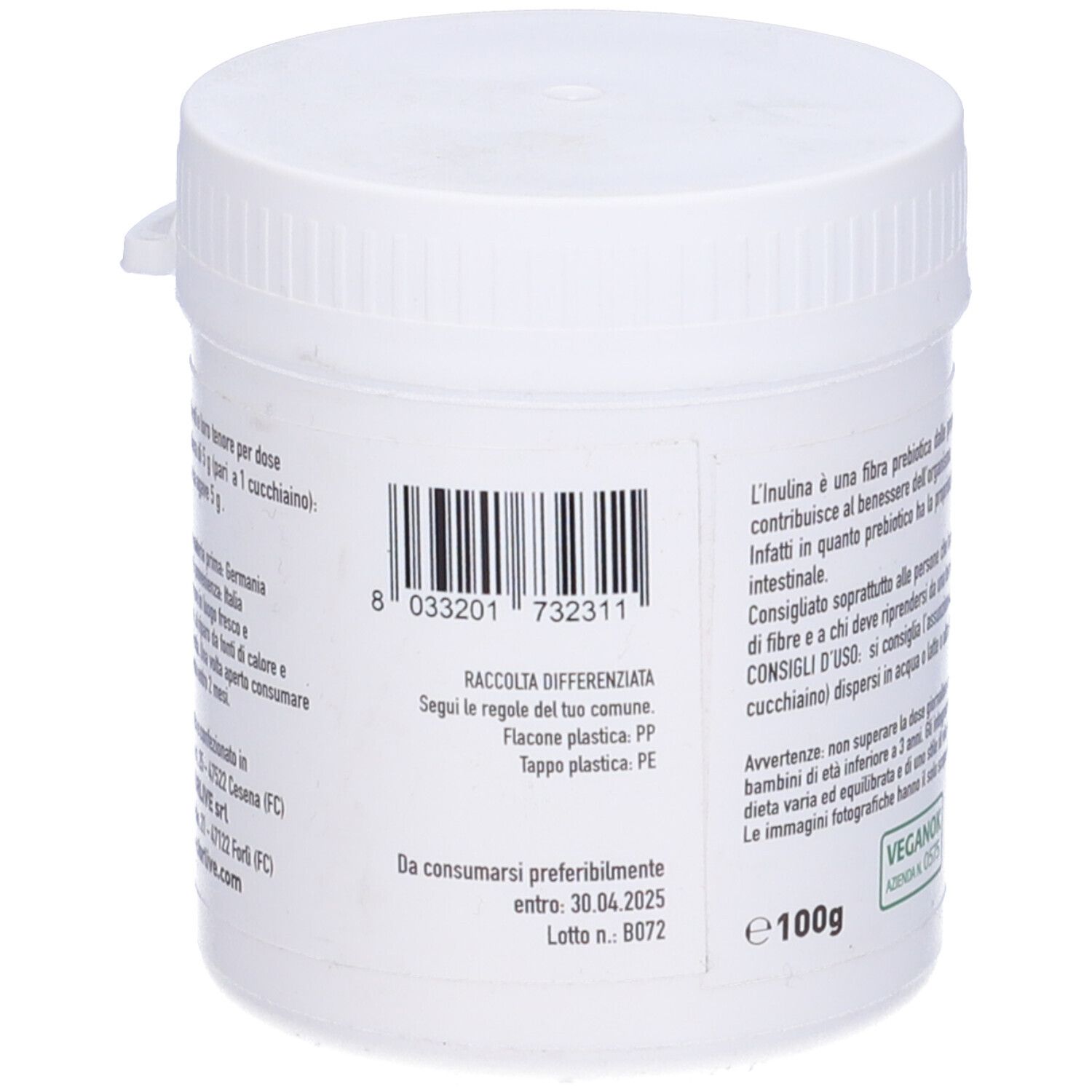 Inulina In Polvere Bio 100G