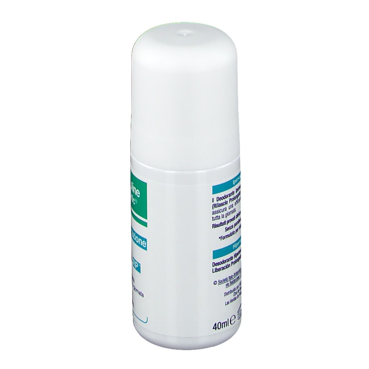 Roll-on bianco. Etichetta verde e bianca con nome e testo del prodotto. Marchio: Somatoline Cosmetic.