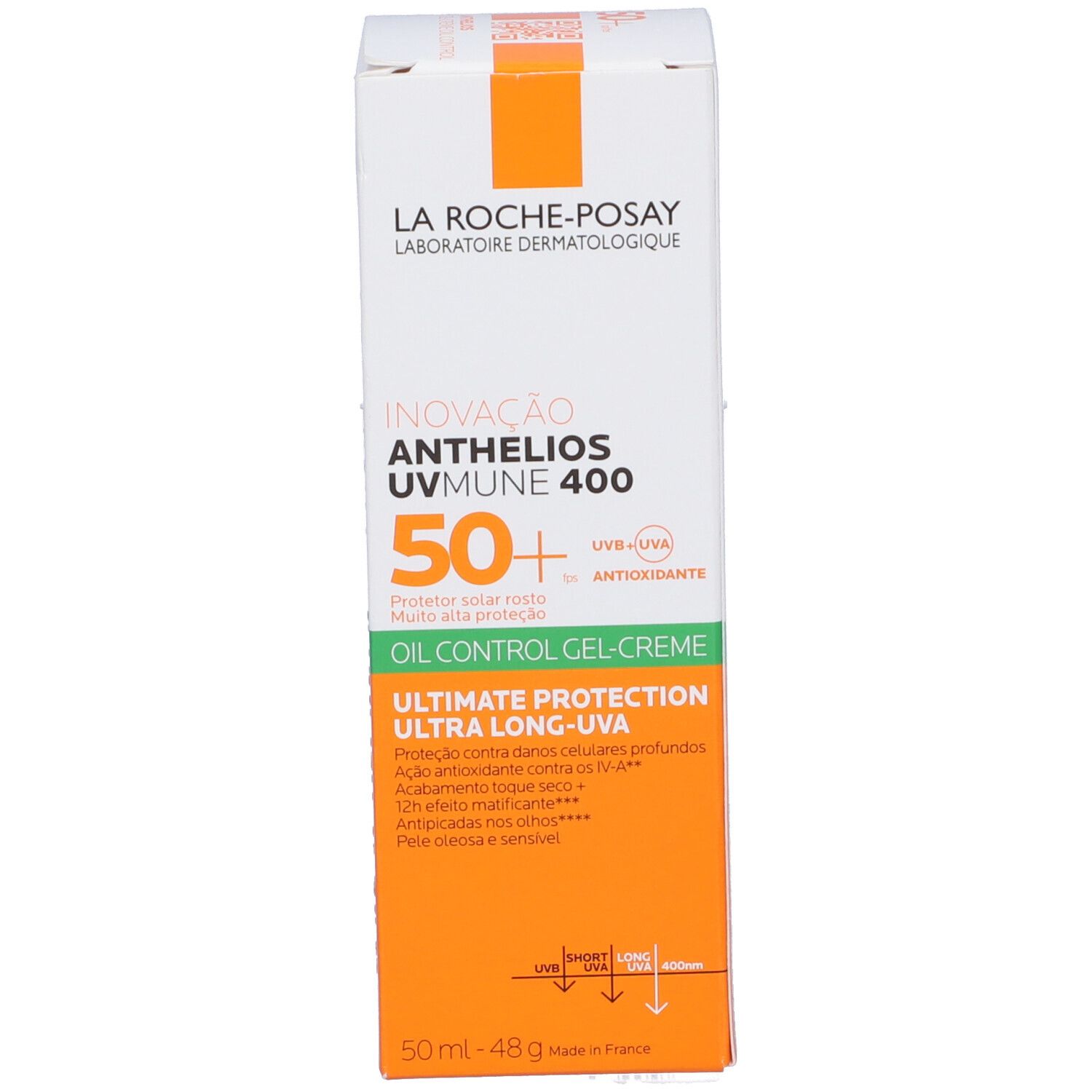 La Roche-Posay Anthelios Gel Crema Solare Viso XL Tocco Secco con Profumo Anti-lucidità SPF50+ 50 ml