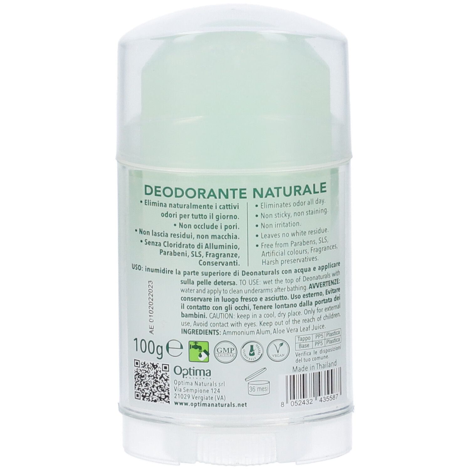 DeoNaturals Mineral Deo Stick Con Aloe Vera