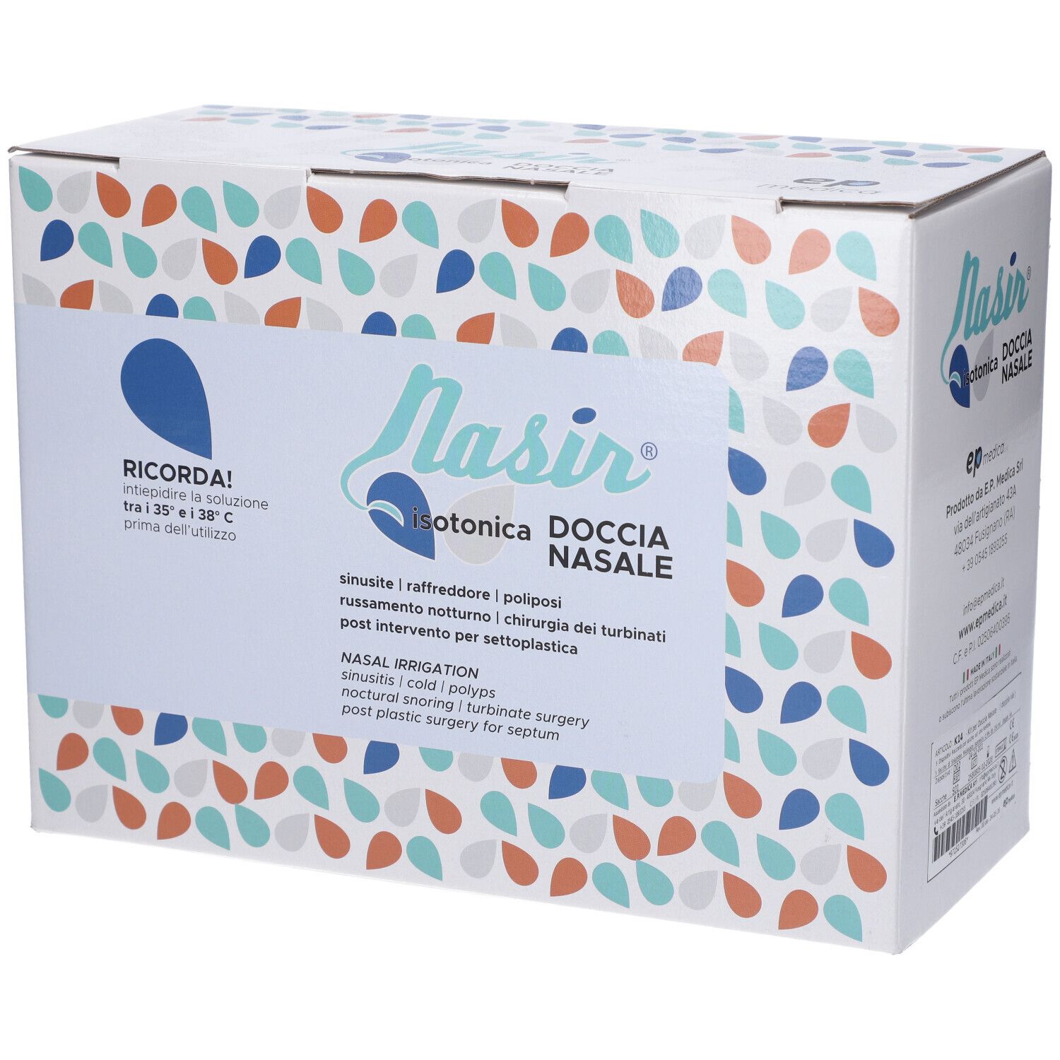 Nasir Lavaggio Nasale 5 Sacche 250 Ml Doppia Via Punto Ago Isotonica + 5 Deflussori + 1 Ventosa