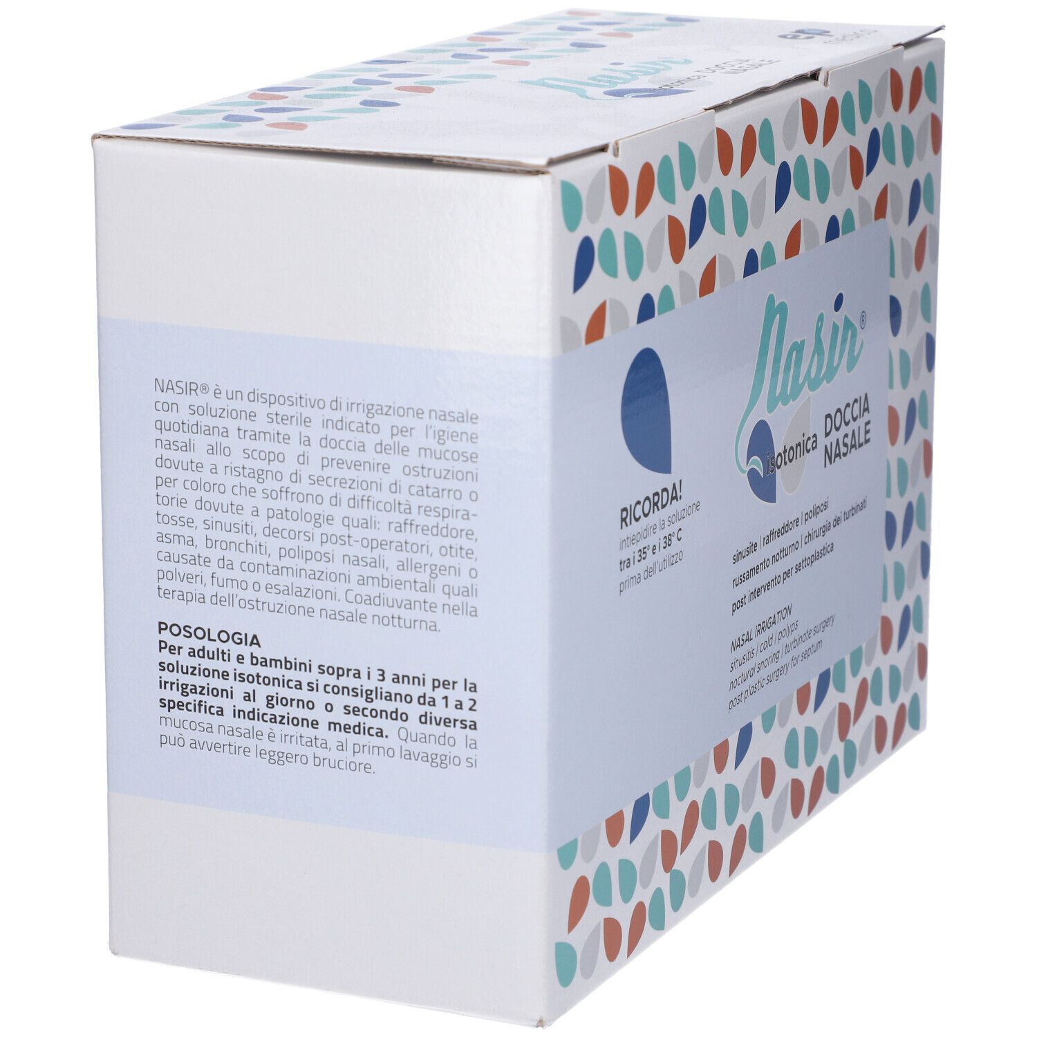 Nasir Lavaggio Nasale 5 Sacche 250 Ml Doppia Via Punto Ago Isotonica + 5 Deflussori + 1 Ventosa