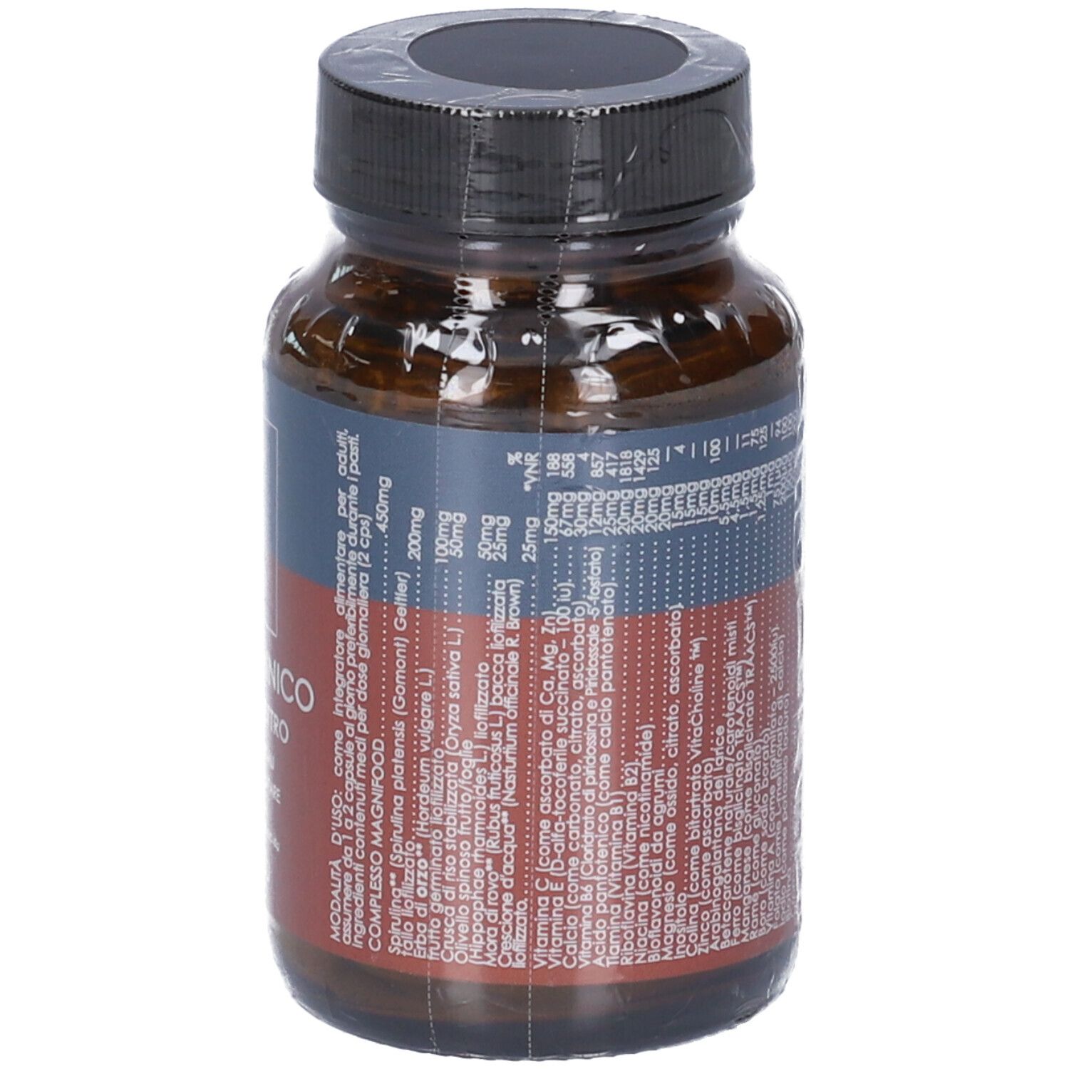 Terranova Multivitaminico Ad Ampio Spettro, vista laterale con informazioni nutrizionali.