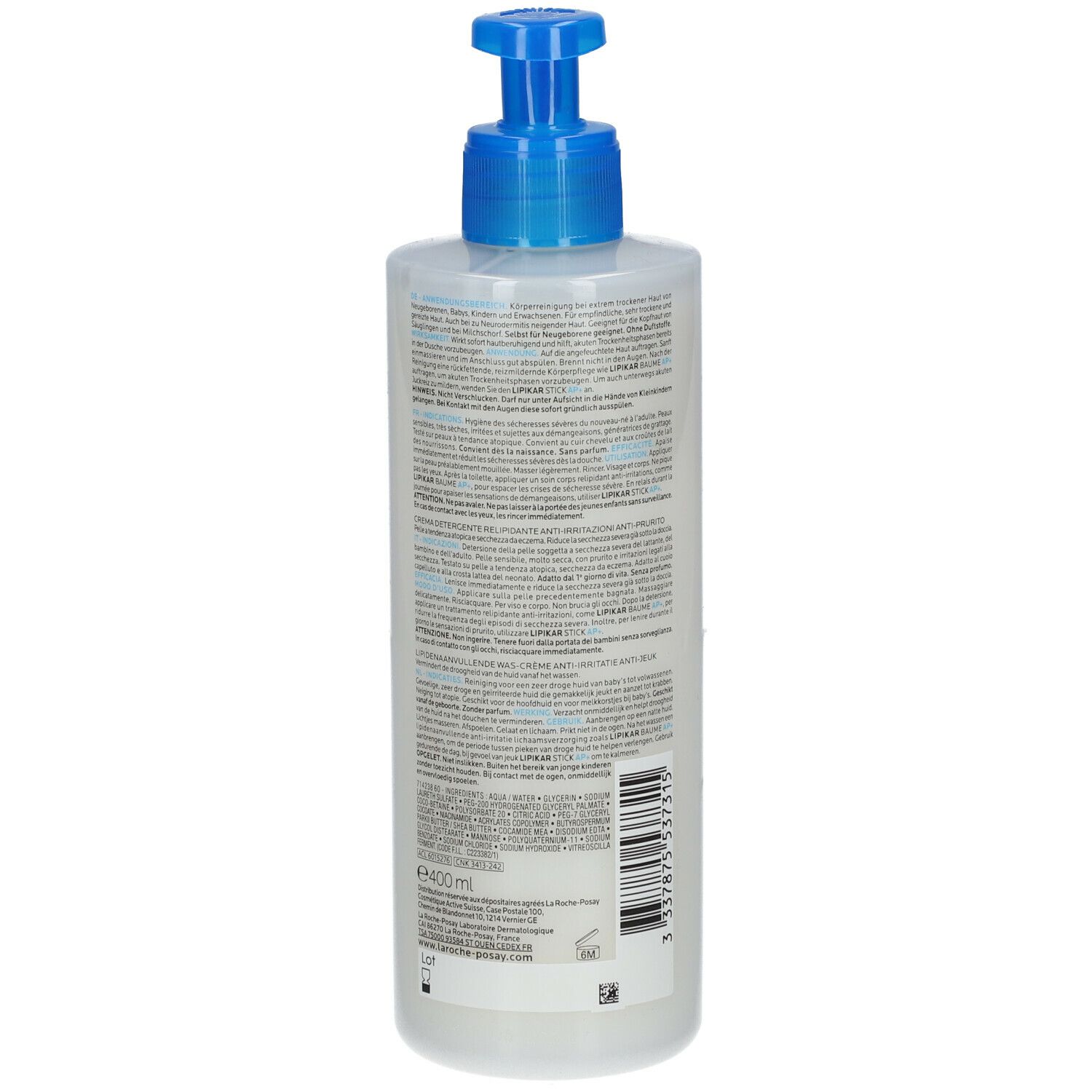 La Roche-Posay Lipikar Syndet AP+ Detergente Corpo 400 ml