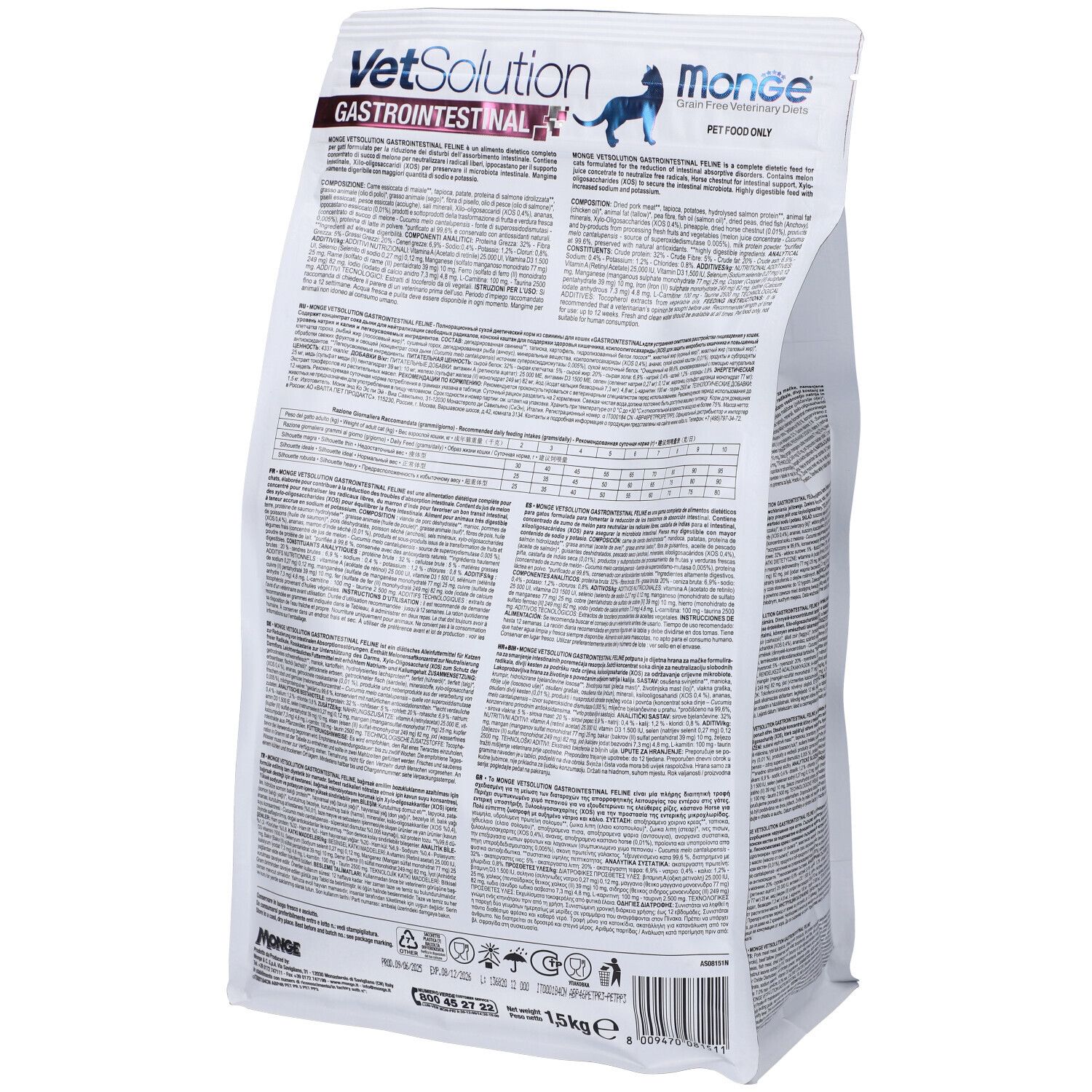 Retro Monge VetSolution Diabetic cibo per cani, 12kg. Informazioni e valori nutrizionali.