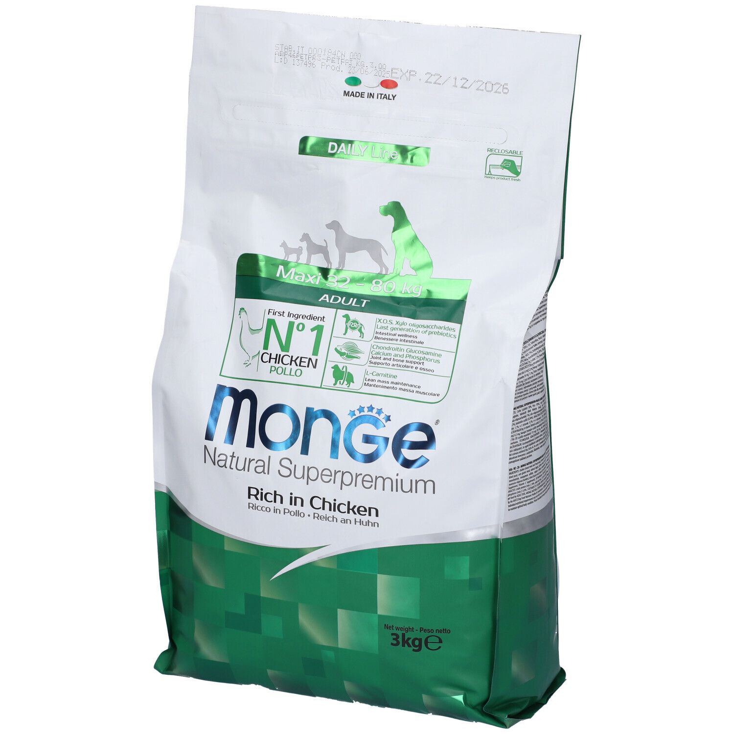 Monge Natural Superpremium Secco Cane Adult Maxi Crocchette 3 Kg