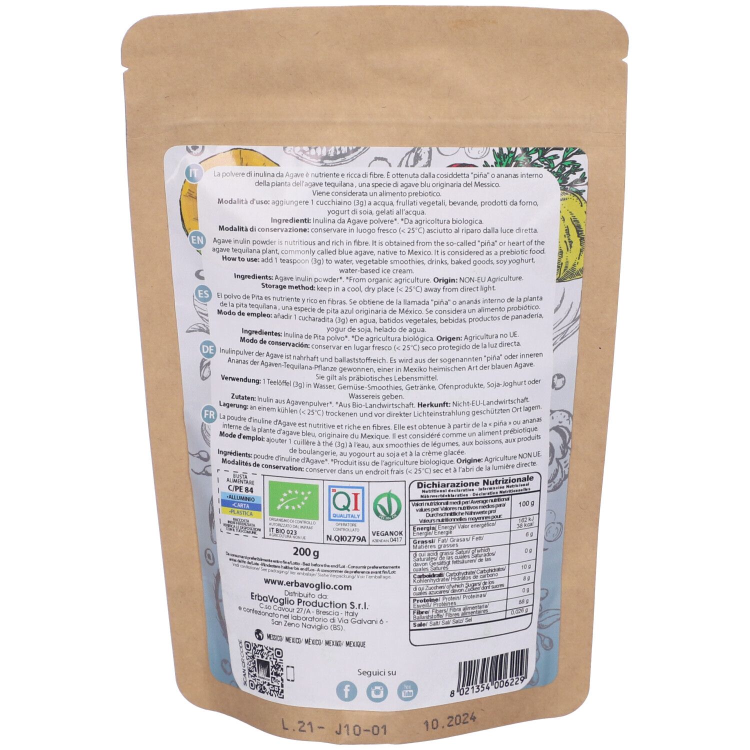 Inulina Da Agave Bio 200 G