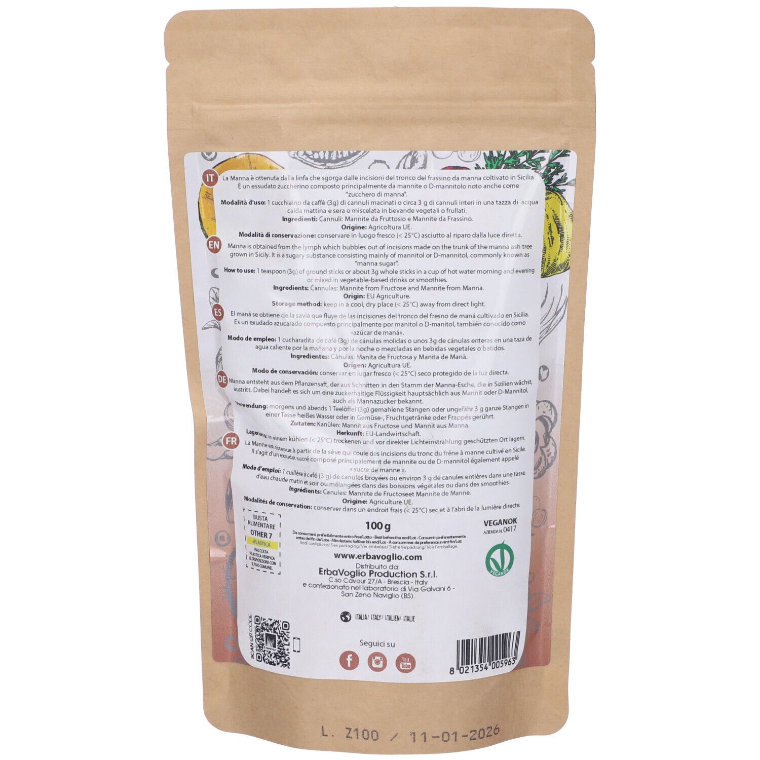 Frassino Manna Cannuli 100G