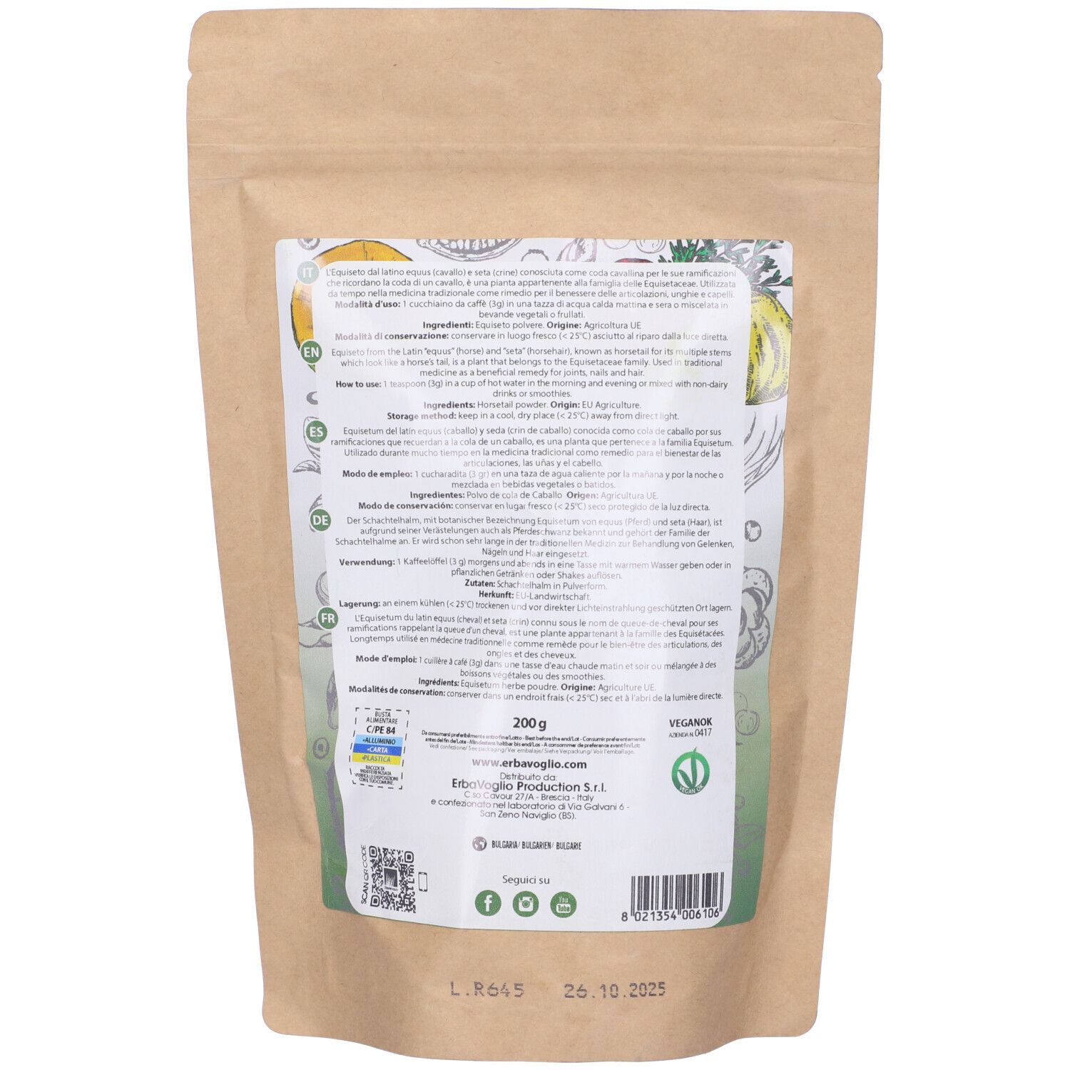 Equiseto Polvere 200 G