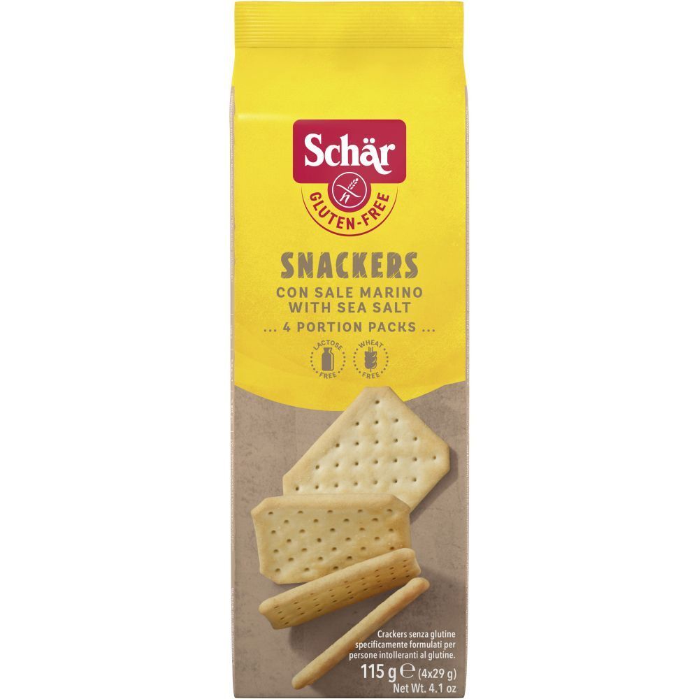 Schar Snackers Crackers Con Sale Marino Senza Lattosio 4 Porzioni Da 29 G