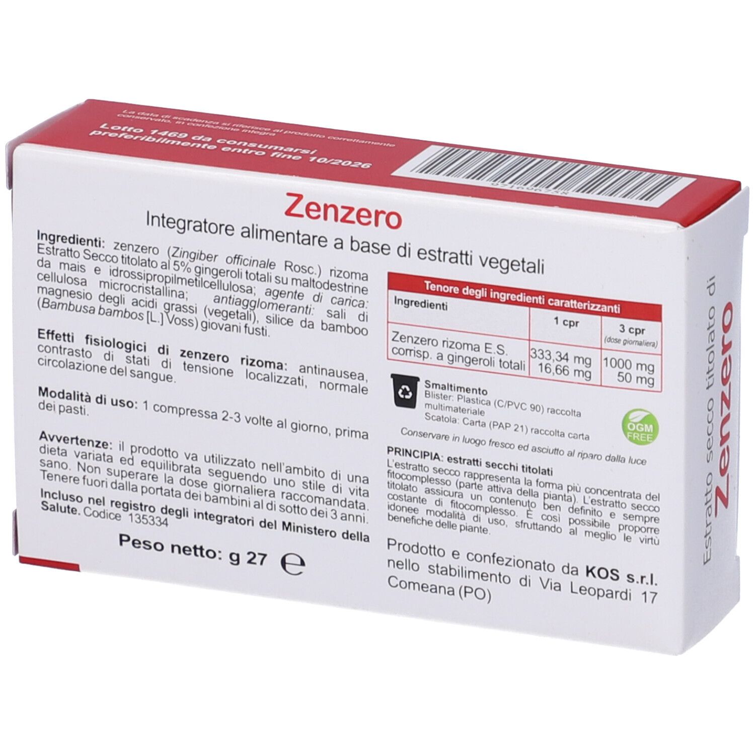 KOS Zenzero Compresse