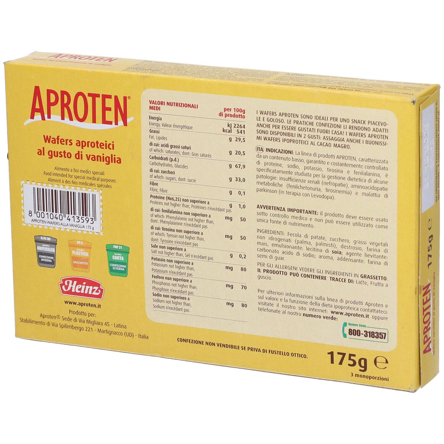 Aproten Wafer Vaniglia 175 G