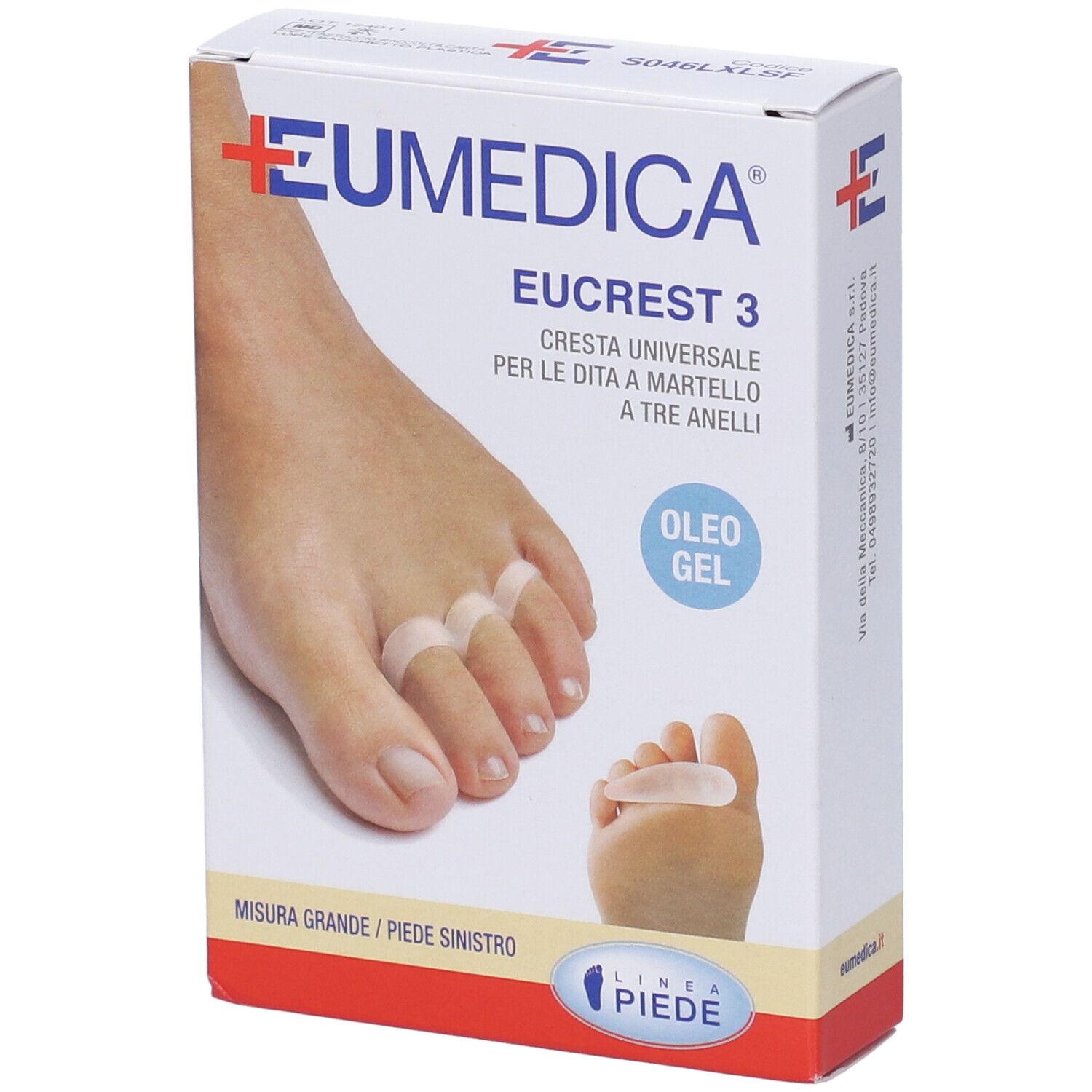 Cresta In Oleo-Gel Universale Eucrest 3 Per Dita A Martello A Tre Anelli Sinistro L/Xl