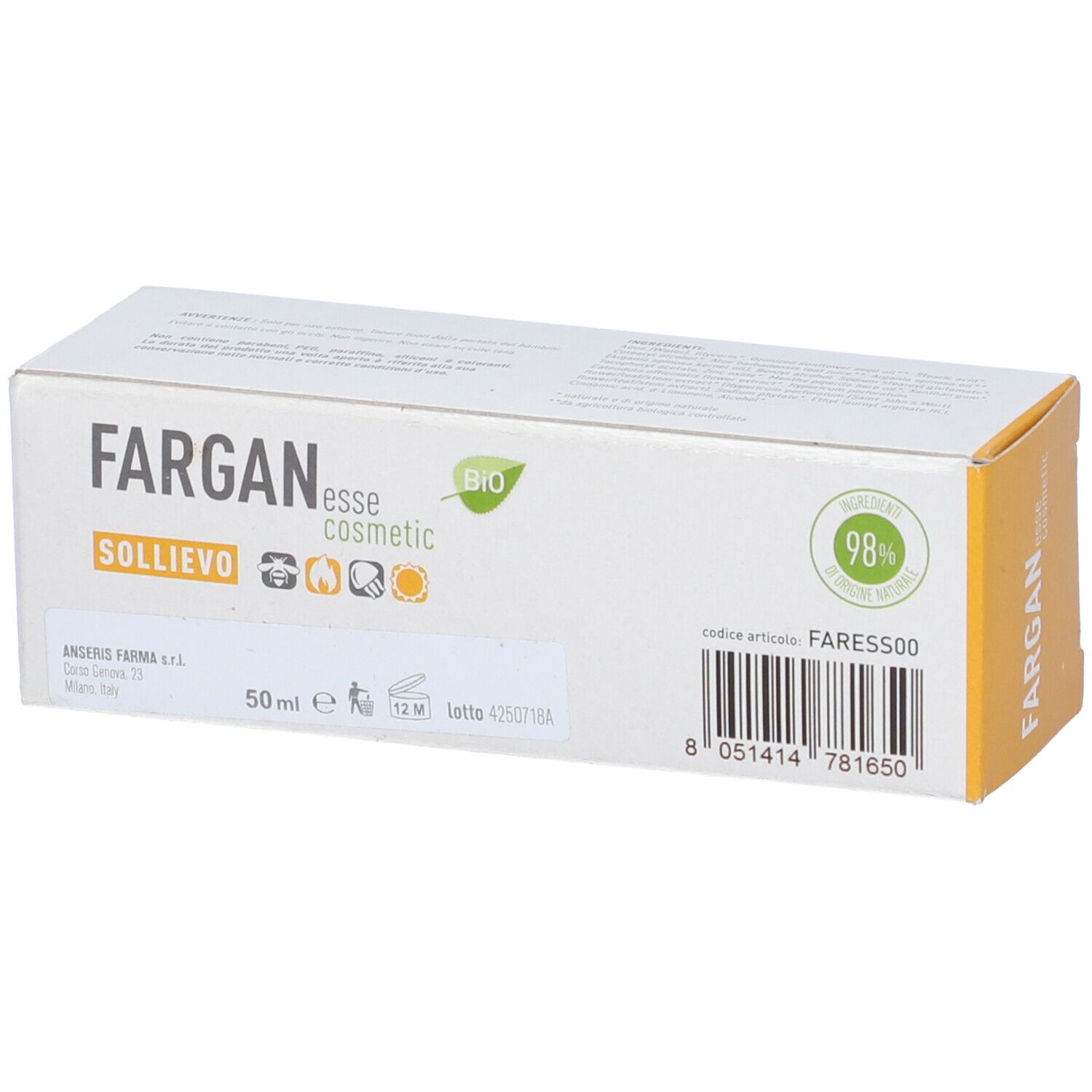 Farganesse Cosmetic Bio Sollievo Crema