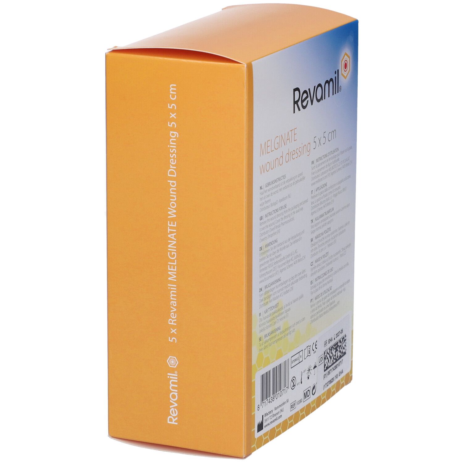Revamil Melginate Garza Sterile Medicata Alginato E Miele 5 X 5 Cm 5 Pezzi