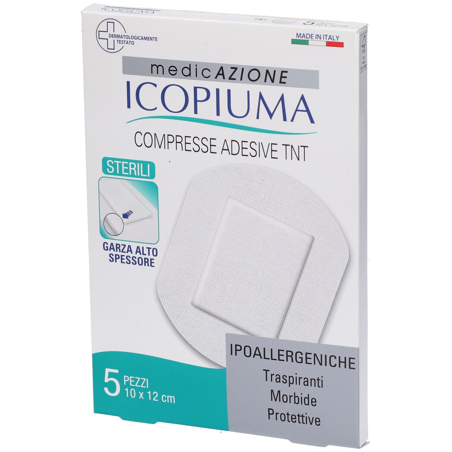 Compresse Adesive Tessuto Non Tessuto 10 X 12 Cm 5 Pezzi