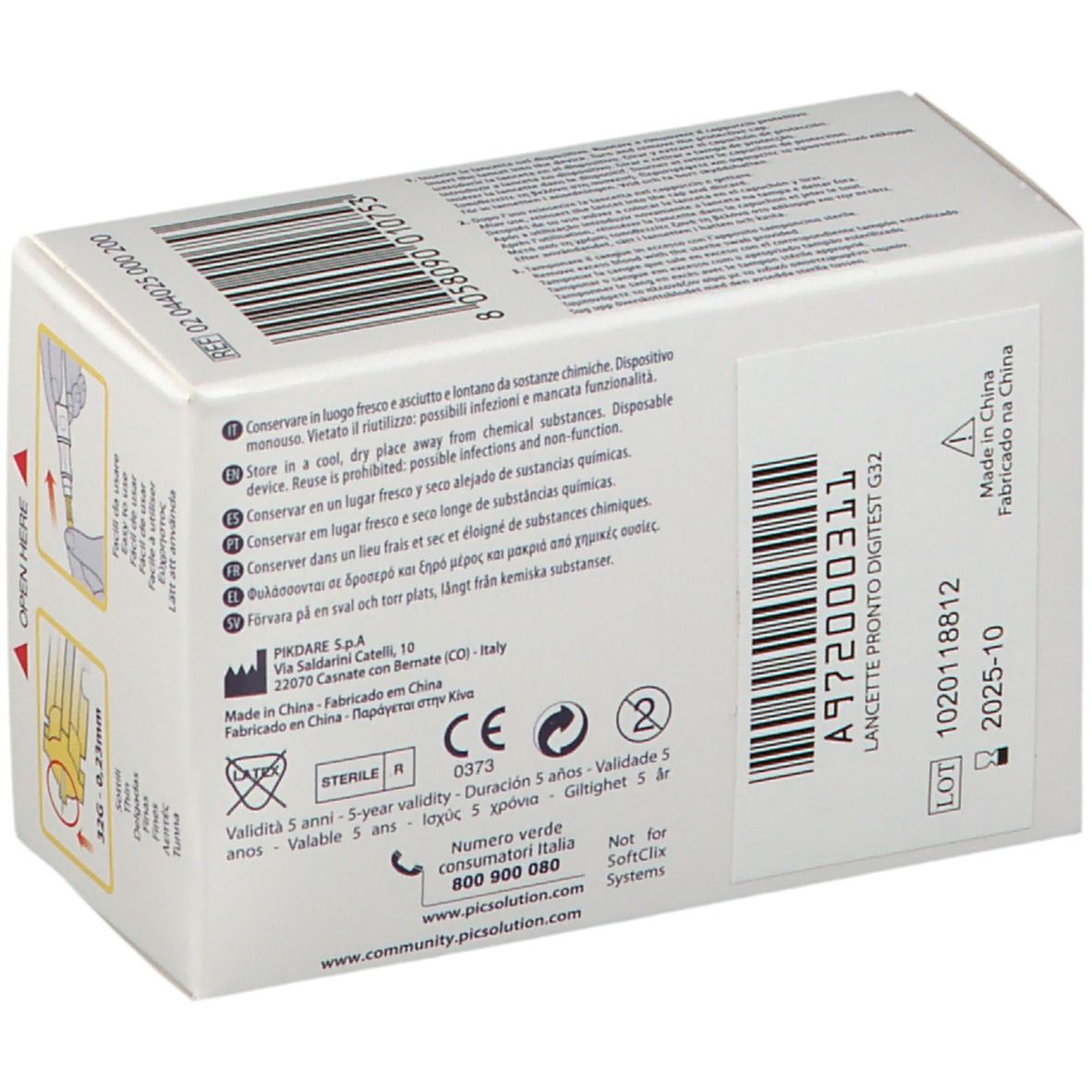 Pic Pronto Digitest Kit Lancette 32G  e Tamponcini