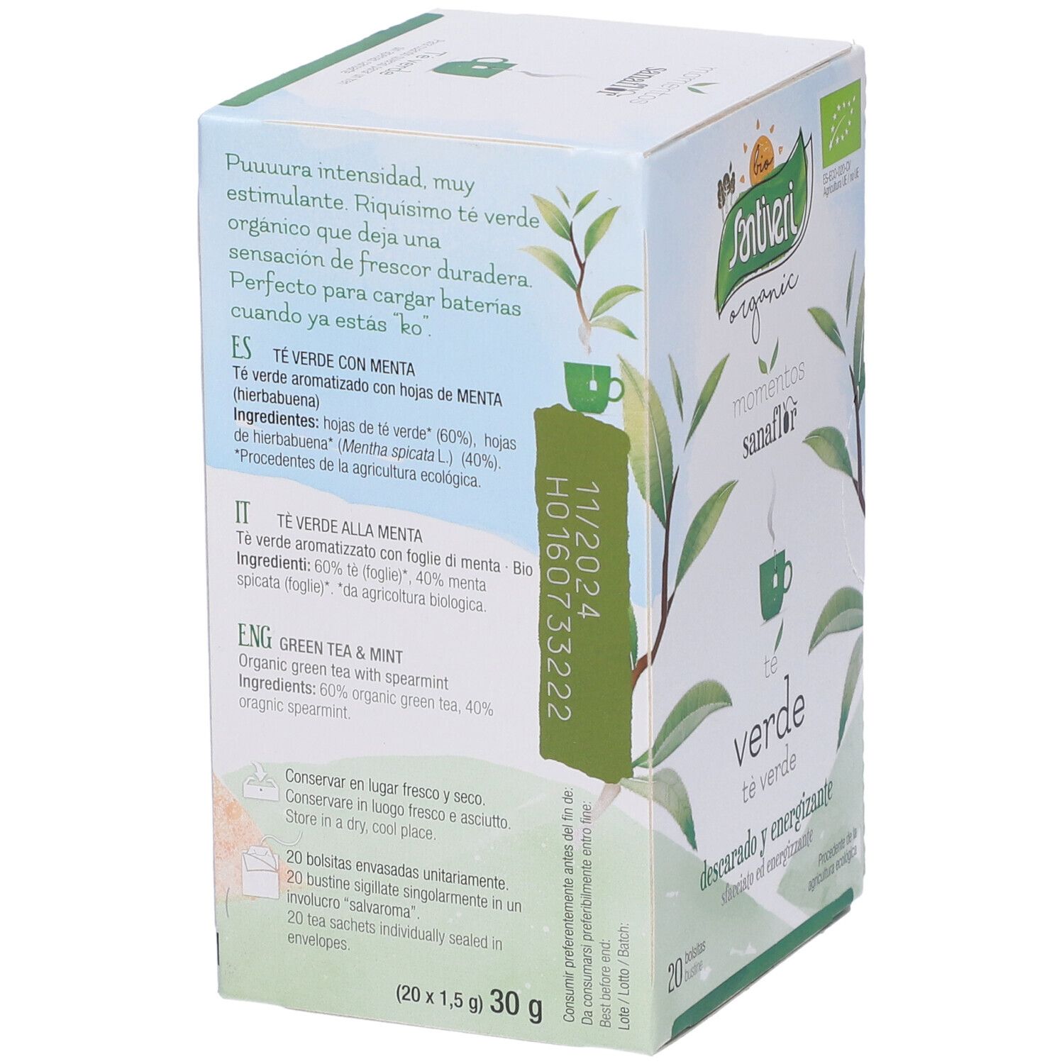 Sanaflor Te Verde Bio 20 Bustine 30 G