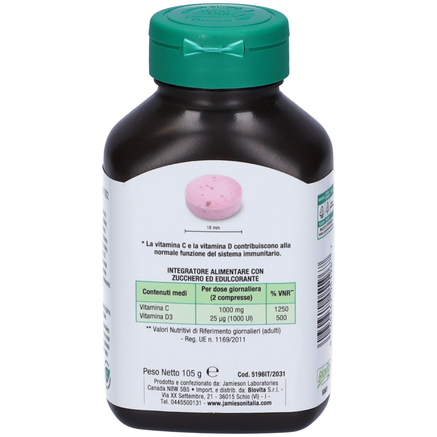 JAMIESON VITAMINA C500+D 75CPR