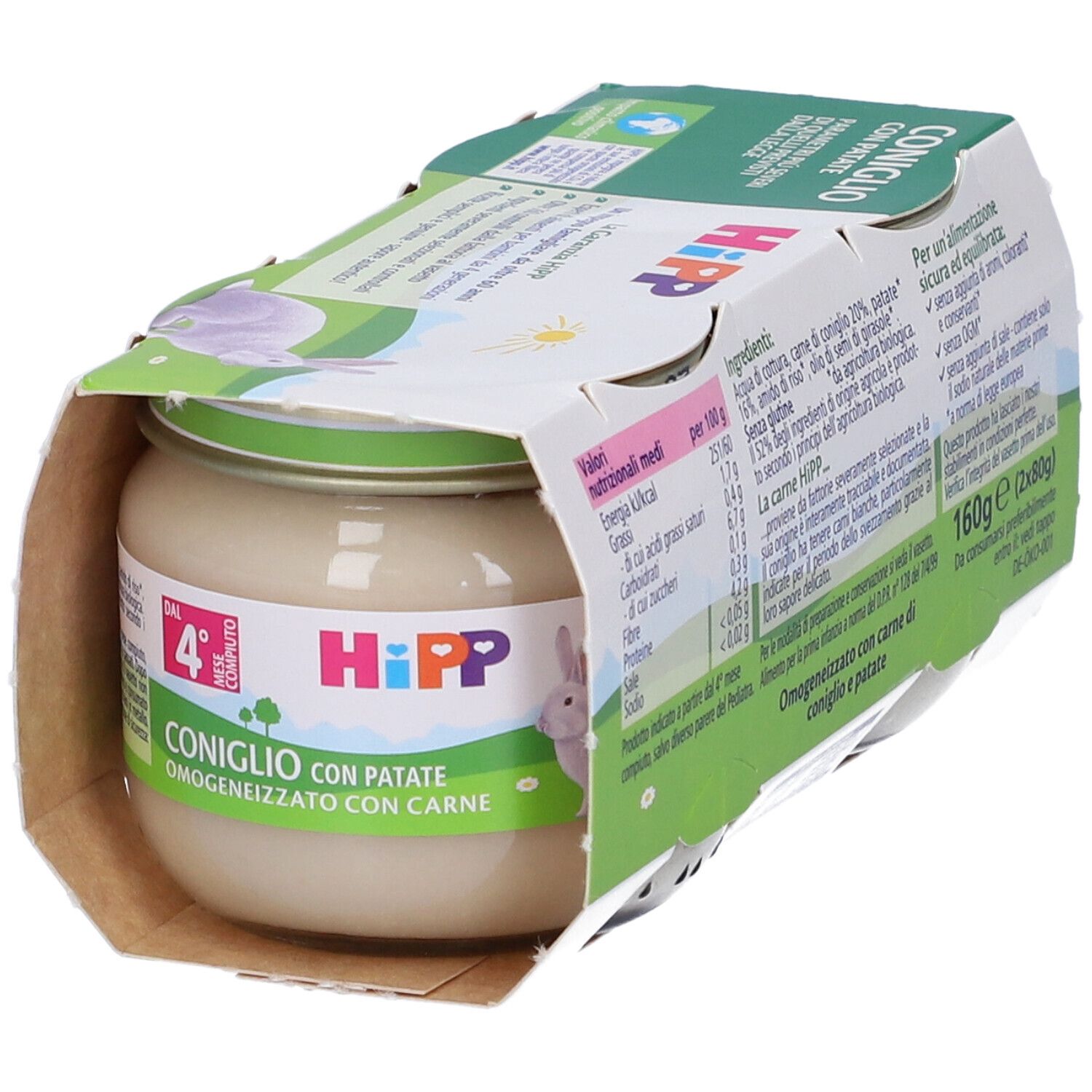 Hipp Bio Omogeneizzato Biologico Coniglio con Verdure