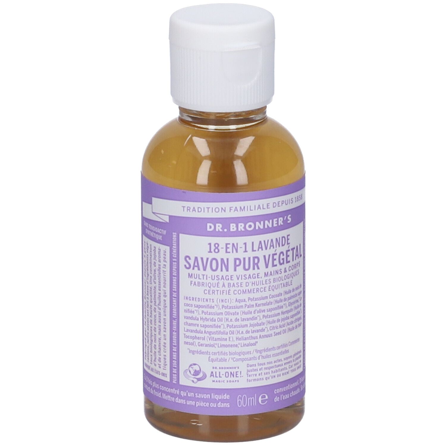 Dr. Bronner’s Sapone Liquido 18-In-1 alla Lavanda 60 ml