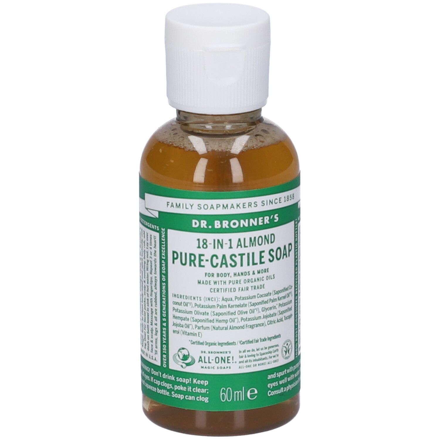 Dr. Bronner’s Sapone Liquido 18-In-1 alla Mandorla 60 ml