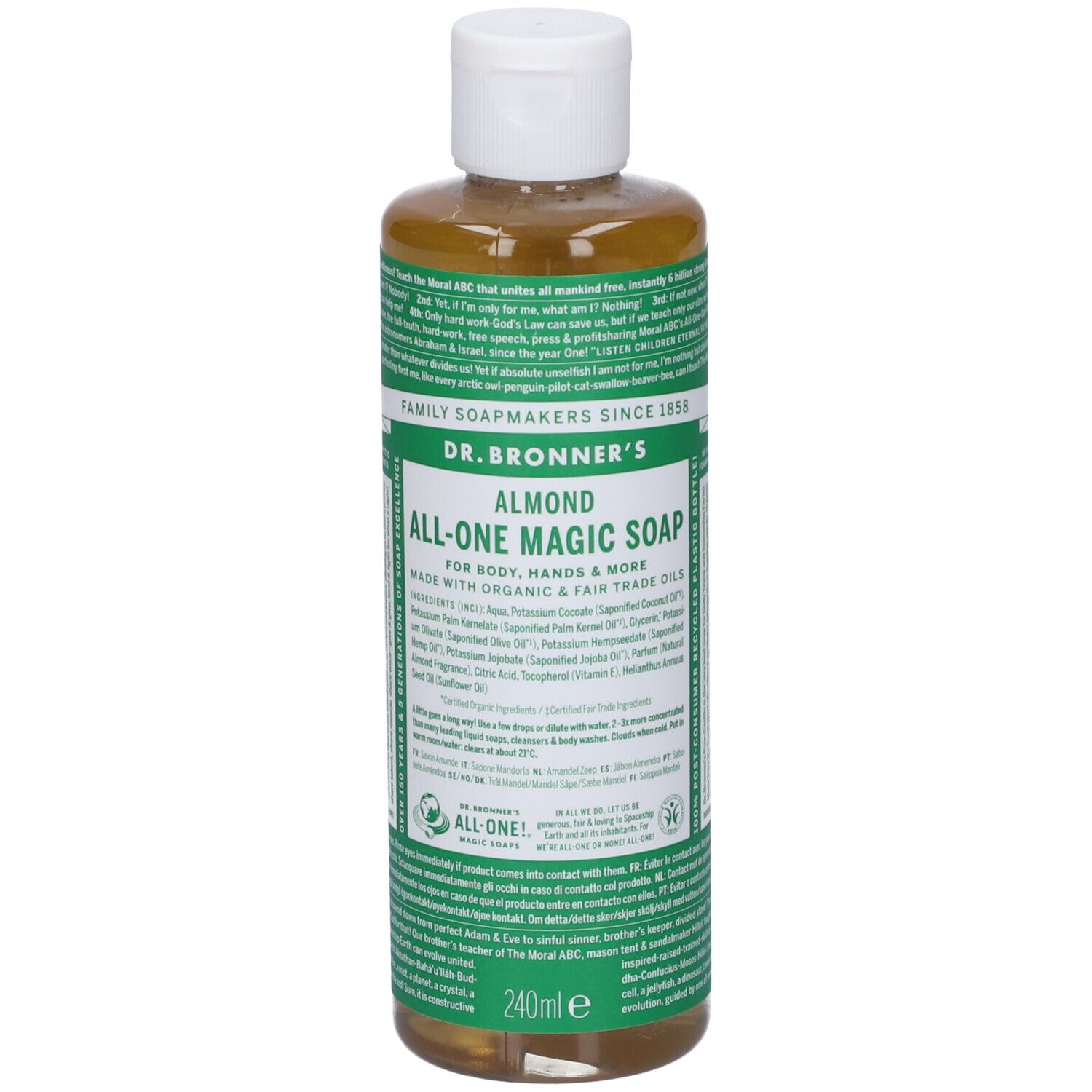 Dr. Bronner’s Sapone Liquido 18-In-1 alla Mandorla 240 ml