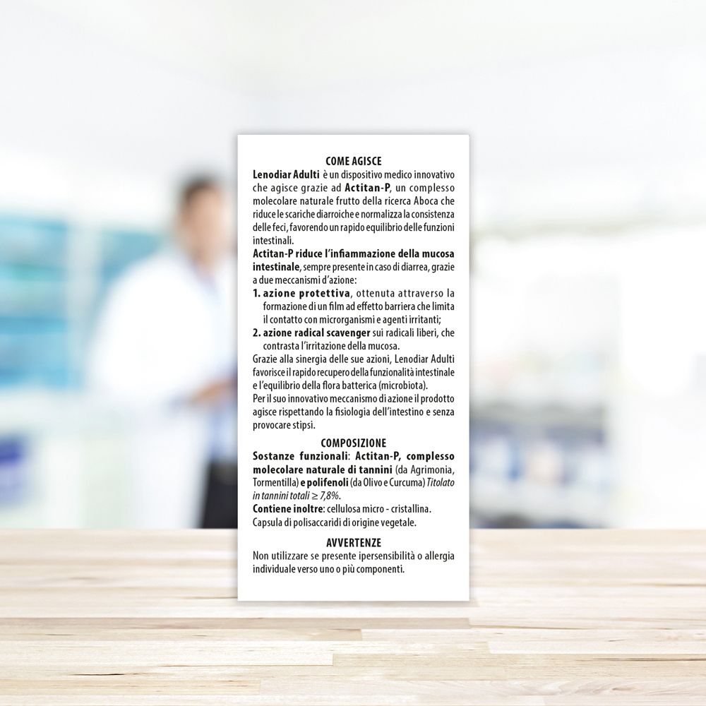 Retro della confezione. Testo in italiano. Descrizione ingredienti e modalità d'uso.