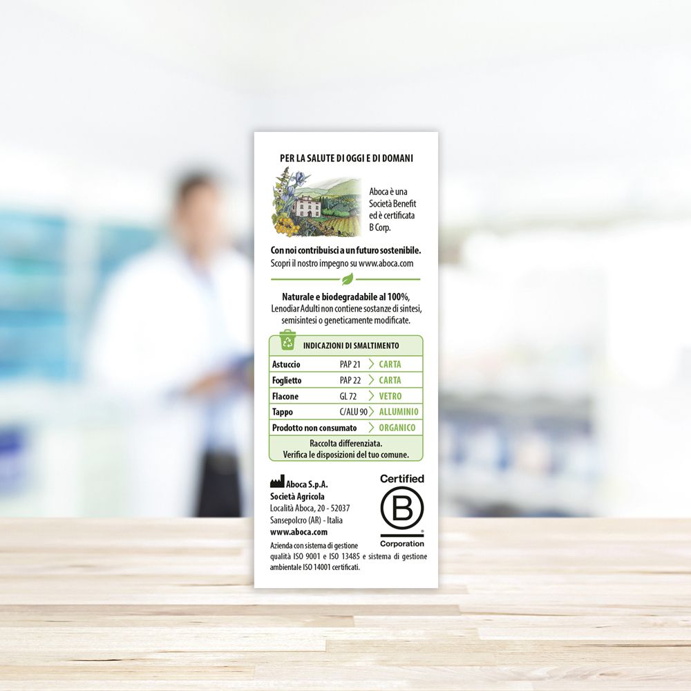 Retro della confezione. Testo italiano. Informazioni su uso e dosaggio.