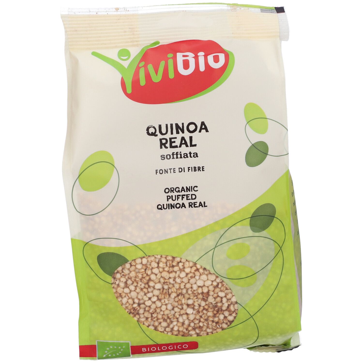 ViviBio Quinoa Real soffiata Bio, fonte di fibre, da agricoltura biologica.