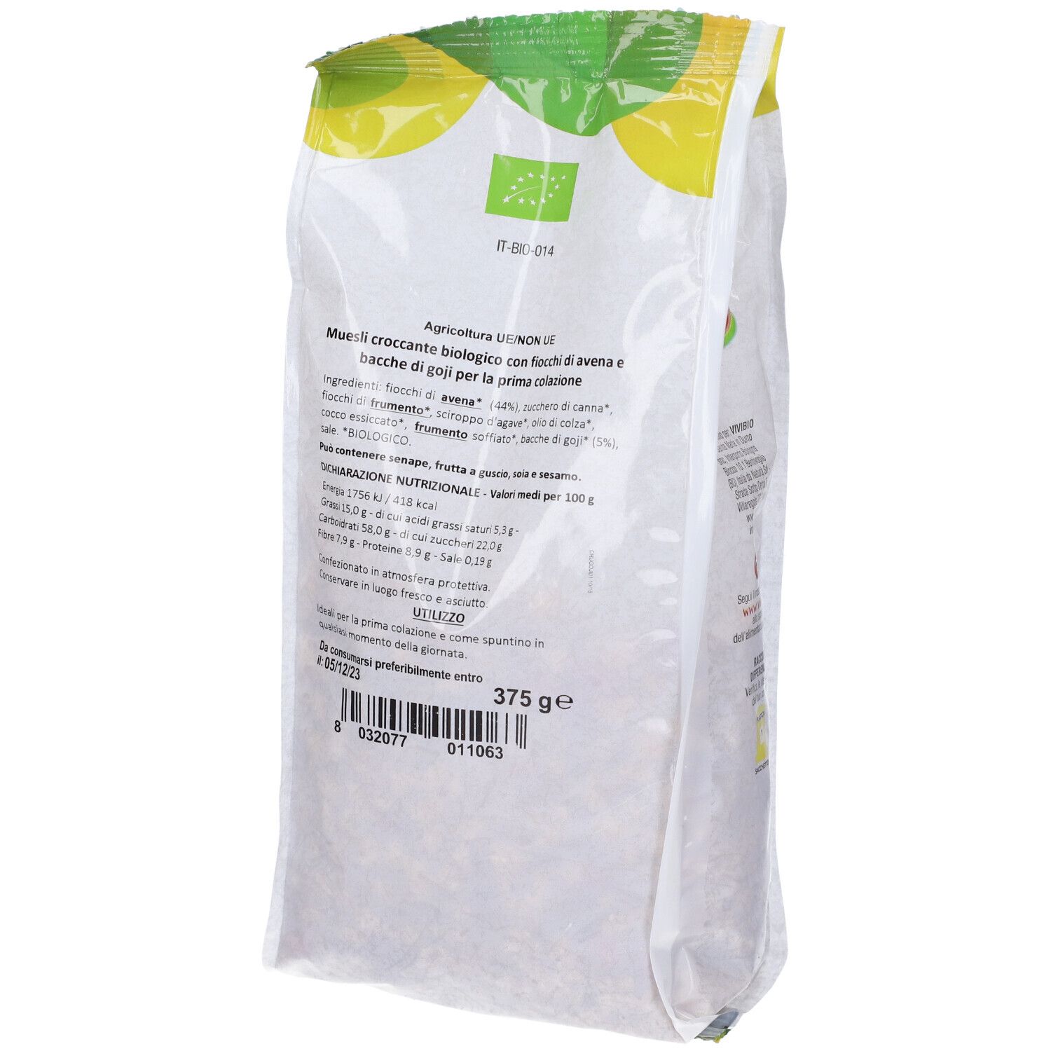 Crunchy Avena+Goji Vvb 375G
