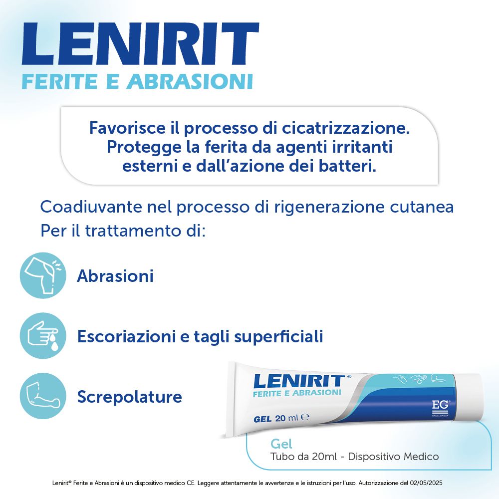 Lenirit Ferite e Abrasioni Gel: informazioni su guarigione e uso.