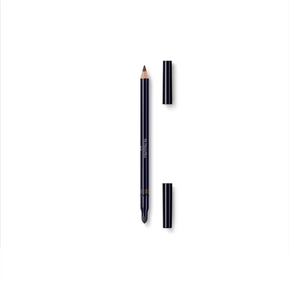 Matita occhi marrone con due cappucci. Scritta: Dr. Hauschka.