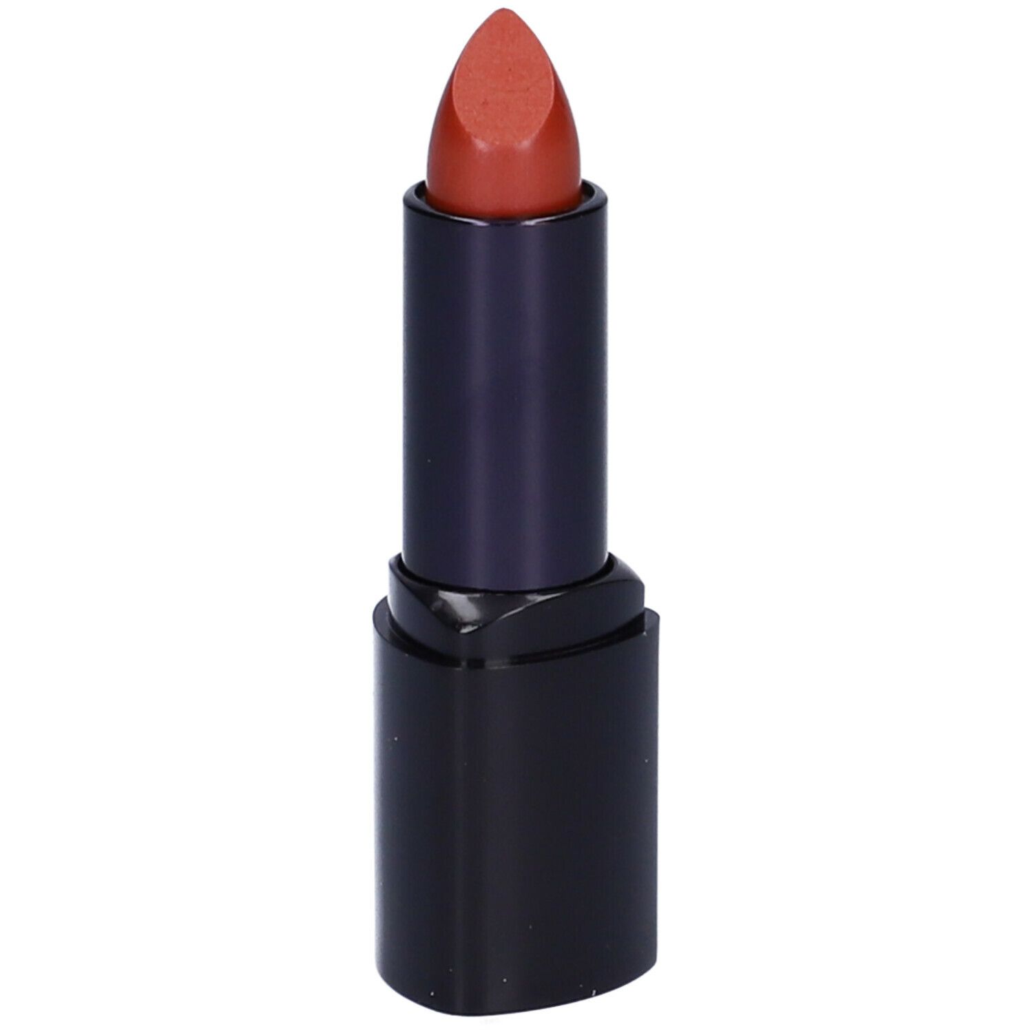 Rossetto rosso. Astuccio nero, parte centrale blu scuro. Punta smussata.