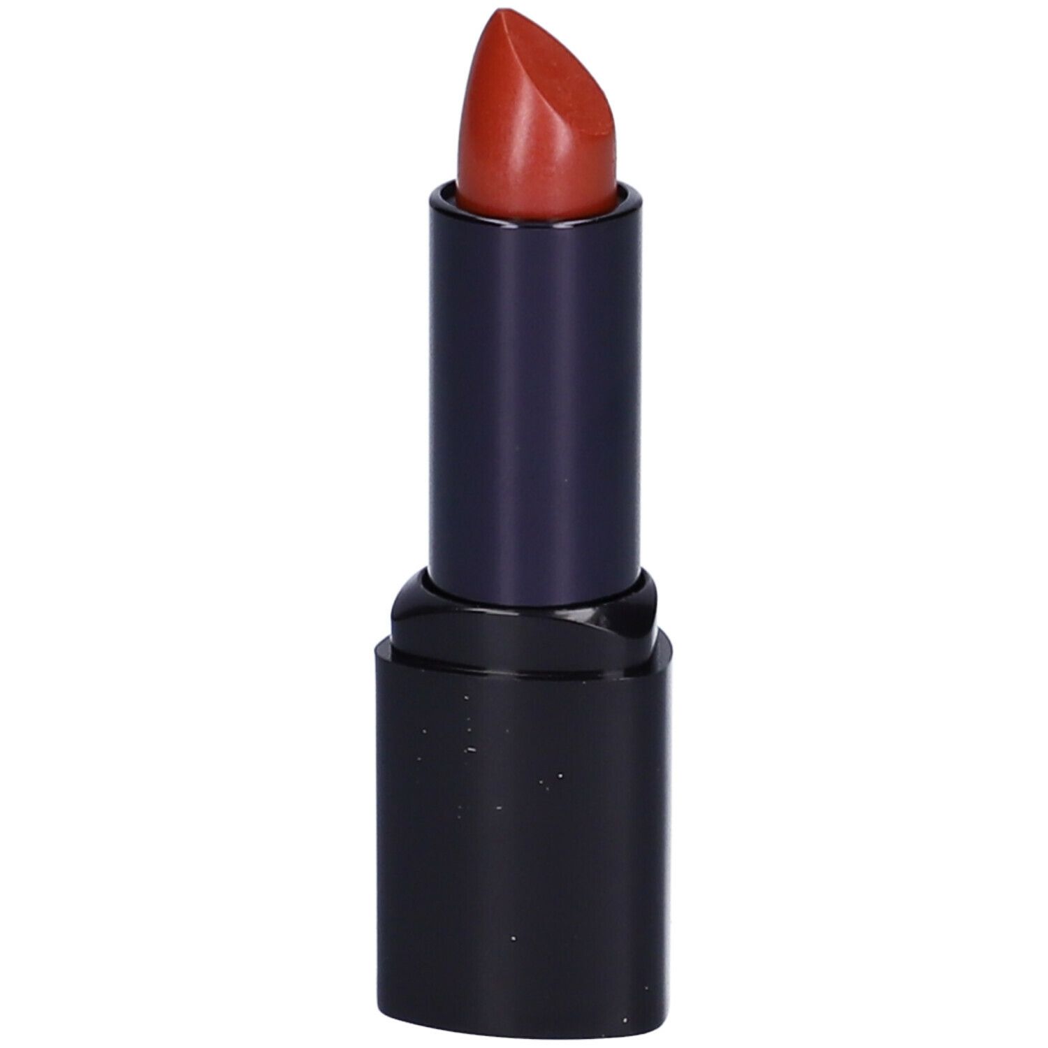 Rossetto rosso. Astuccio nero, parte centrale blu scuro. Punta smussata.