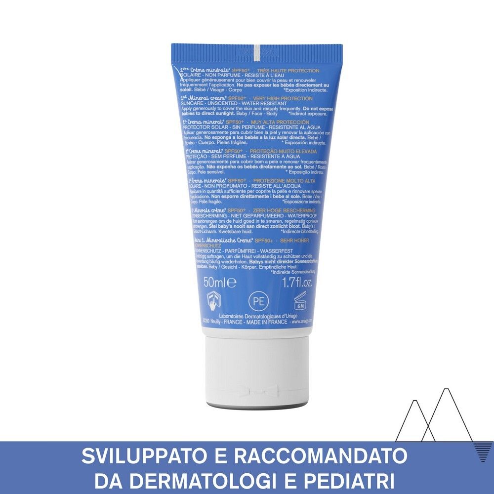 Retro del tubo. Testo multilingue. Contiene informazioni sull'uso e gli ingredienti. 50ml. Marchio PE.