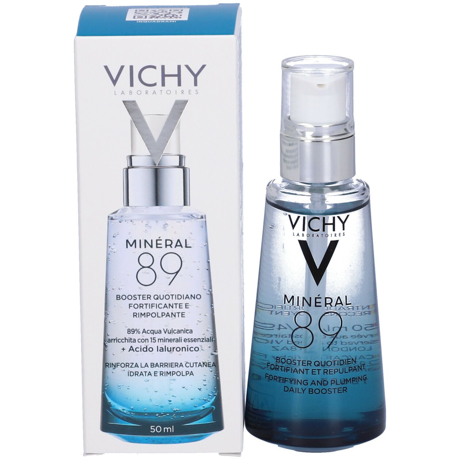 Vichy Minéral 89 Booster quotidiano fortificante e rimpolpante con acido ialuronico 50 ml