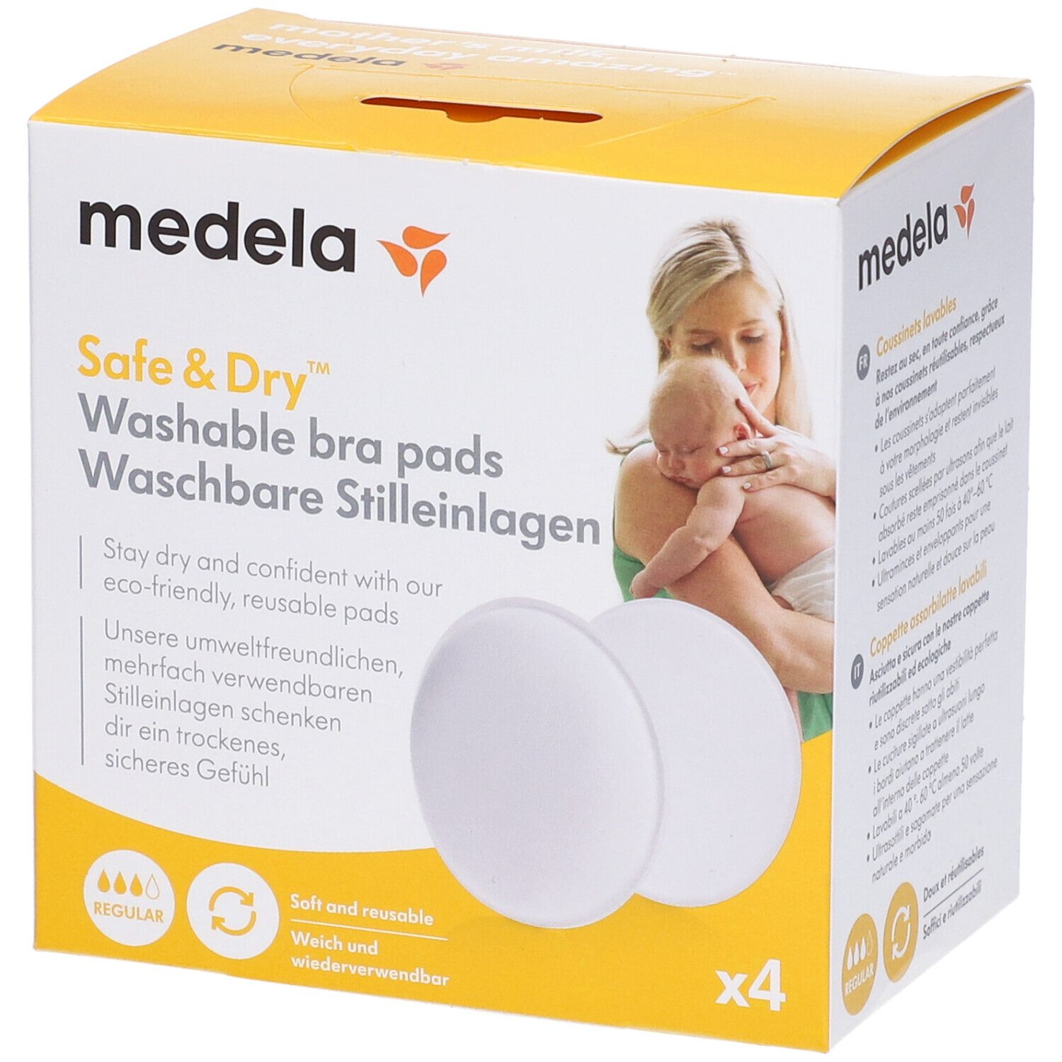Safe & Dry Coppetta Assorbilatte Lavabile 4 Pezzi