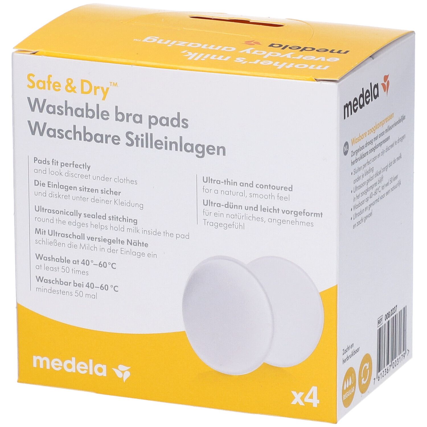 Safe & Dry Coppetta Assorbilatte Lavabile 4 Pezzi