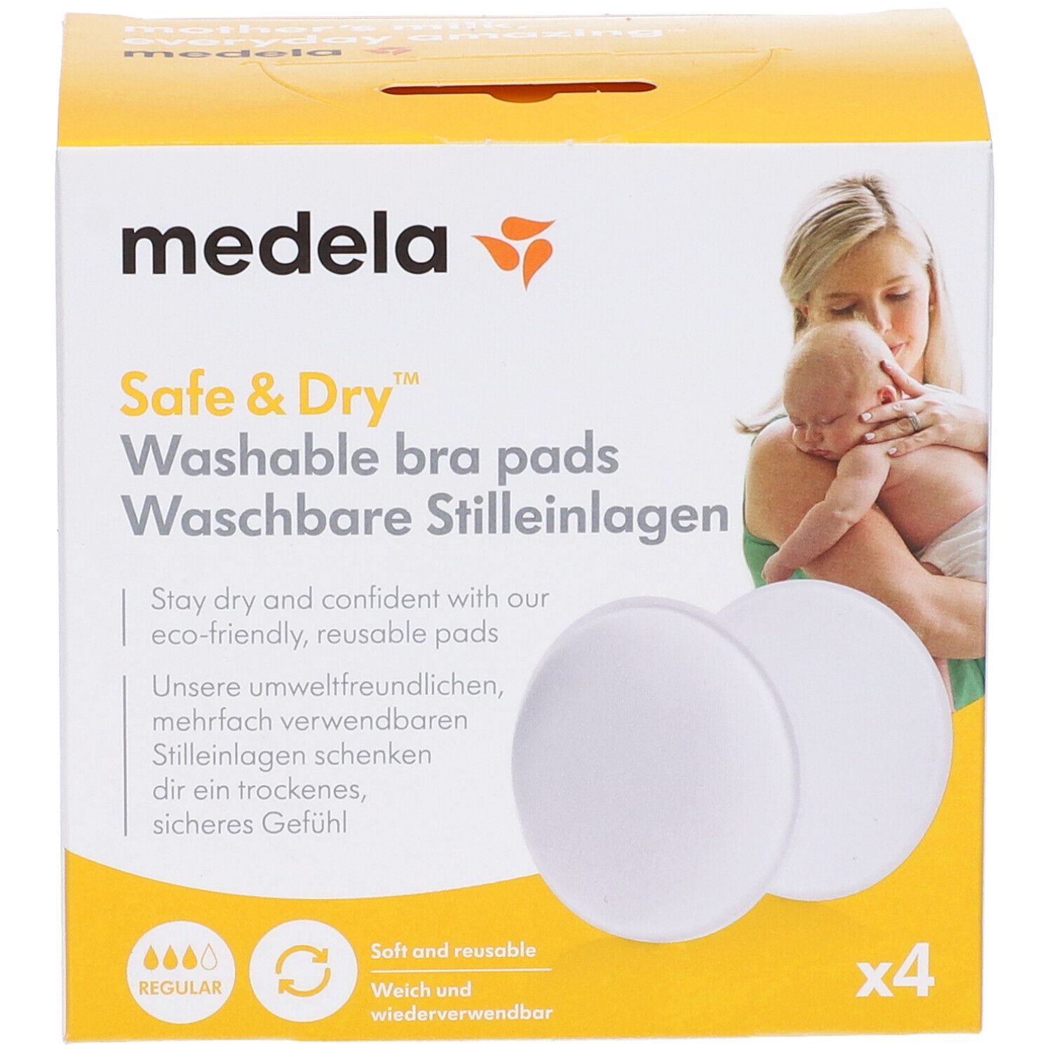 Safe & Dry Coppetta Assorbilatte Lavabile 4 Pezzi