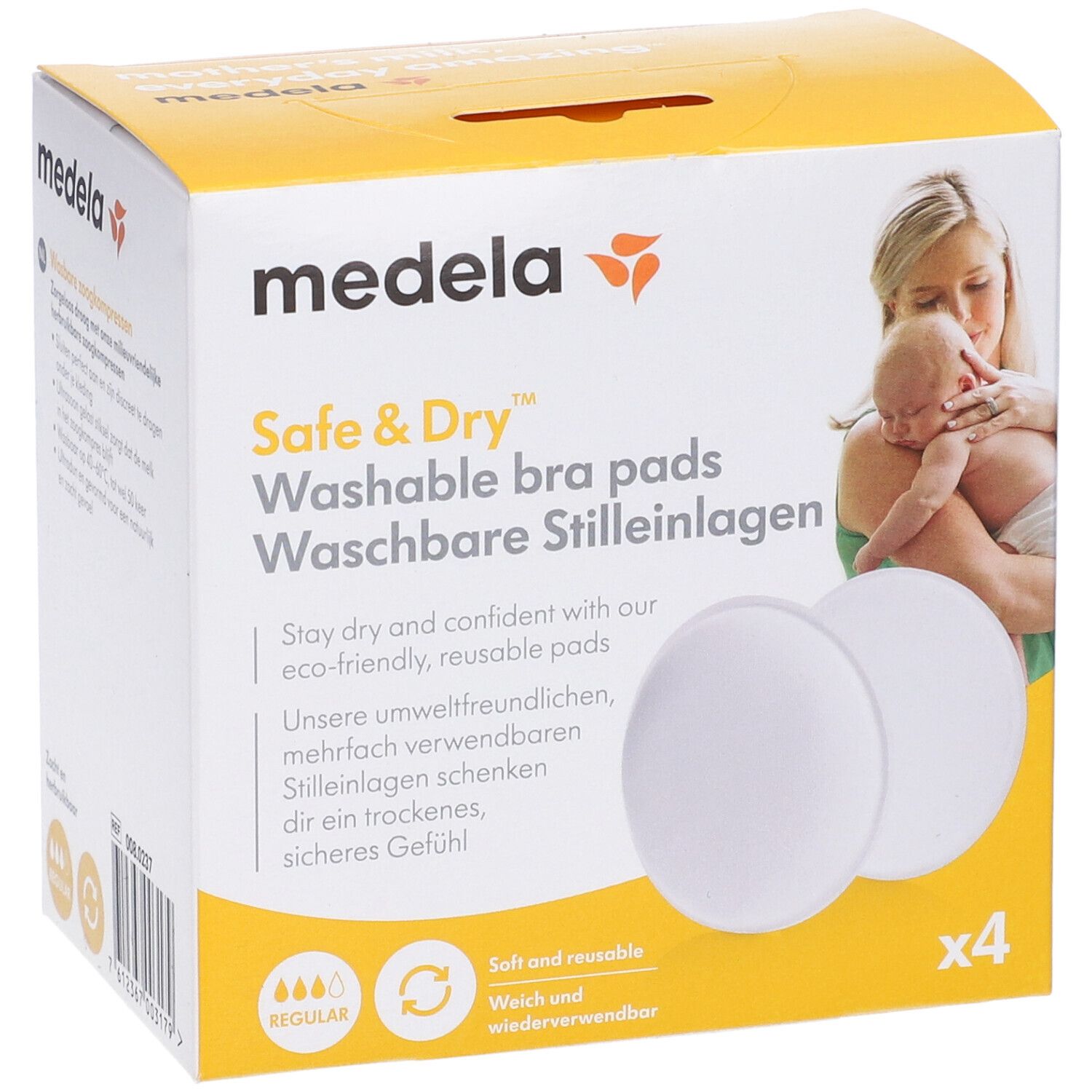 Safe & Dry Coppetta Assorbilatte Lavabile 4 Pezzi