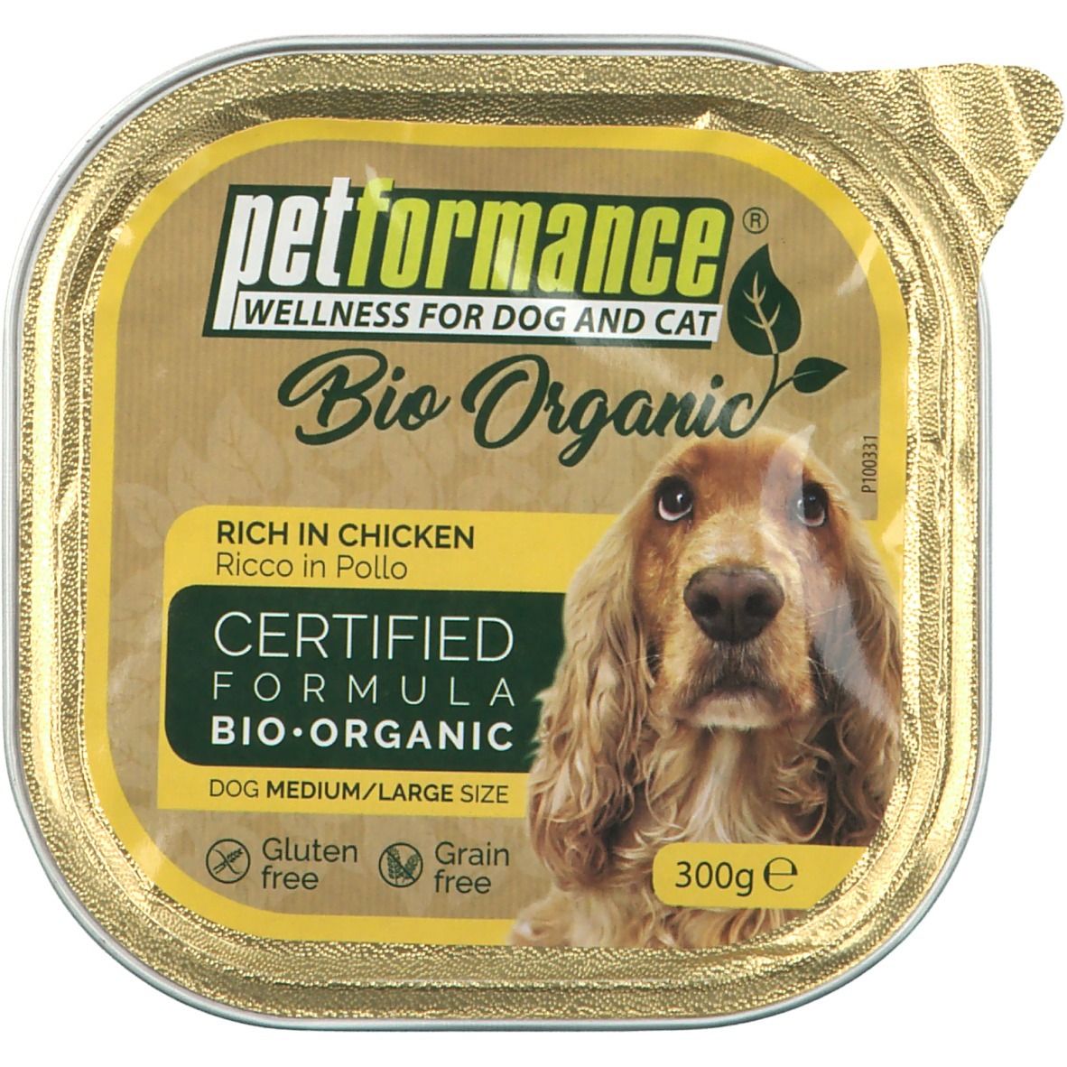 Petformance® Bio Organic Vaschetta Cane Ricco in Pollo 300g