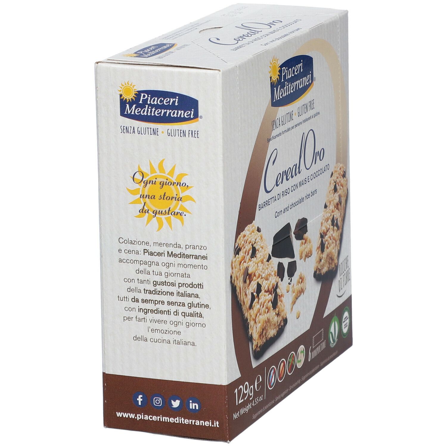 Piaceri Mediterranei® Cereal Oro Barretta di Riso con Mais e Cioccolato